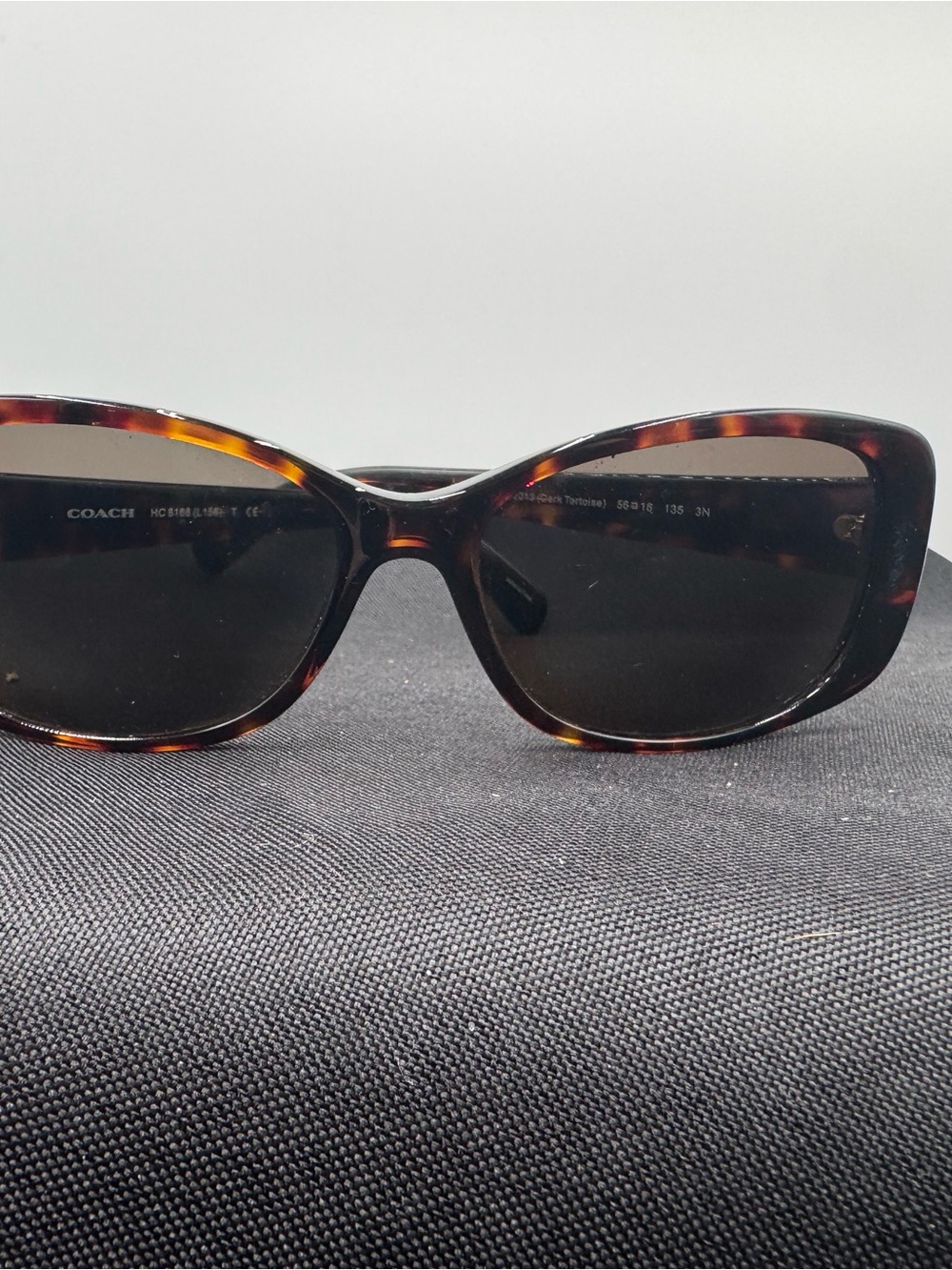 Coach Women's Tortoise Frame Sunglasses with Dark Lenses
